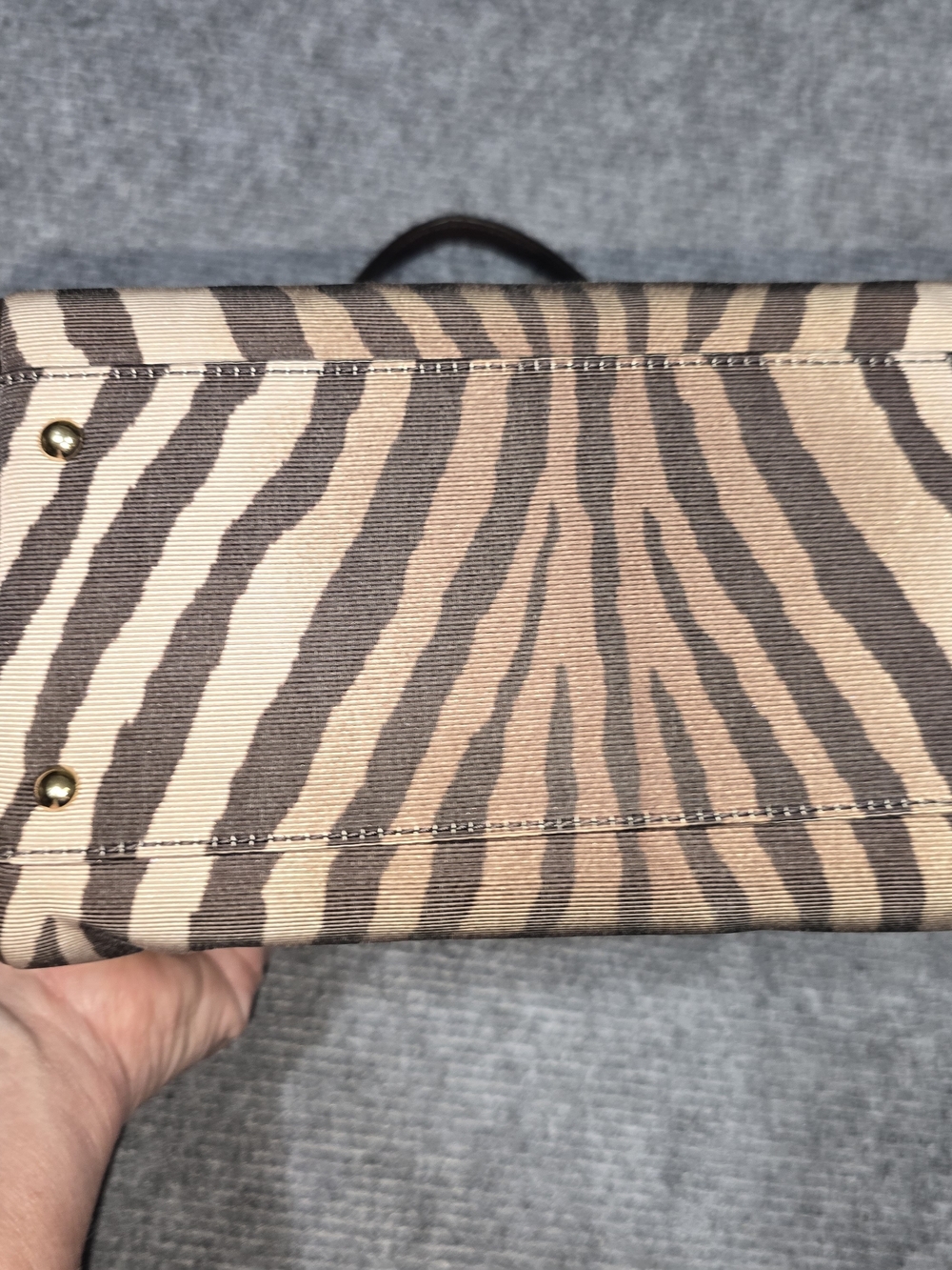 Coach Madison Madeline 26634 Zebra Print Brown Leather Satchel Crossbody Bag - Picture 15 of 16